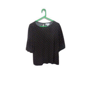 Nordstrom Rack Black Top Beige Polka Dots Size XL